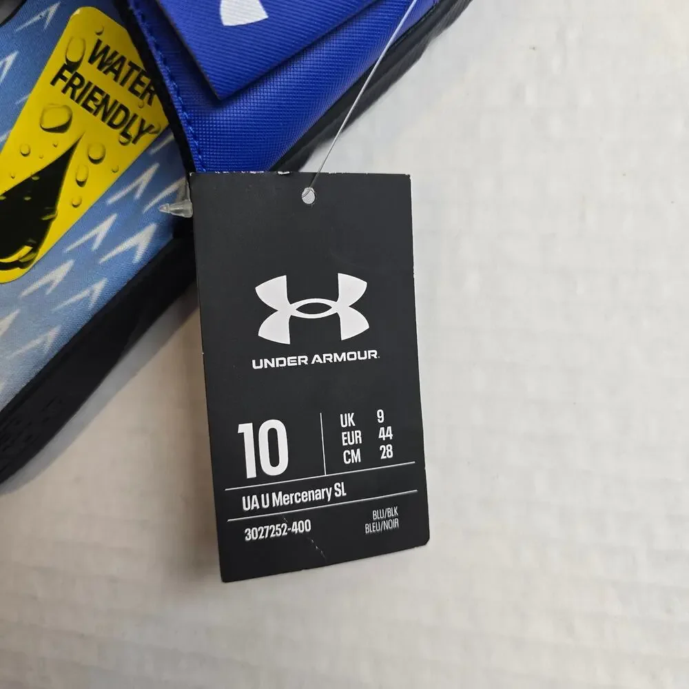 Under Armour Mercenary Slides Size 10 Mens Unisex Sandals 3027252-400 Blue
